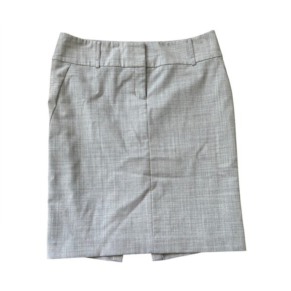 EXPRESS Classic Gray Pencil Skirt with Leopard Print Lining - Picture 1 of 6